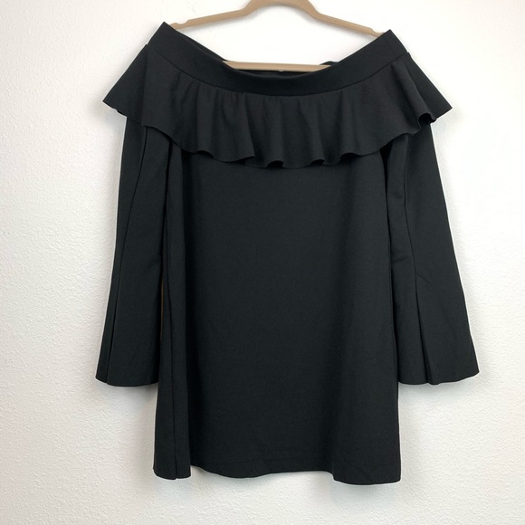 Zara Tops - Zara Basics women’s black ruffle off shoulder top